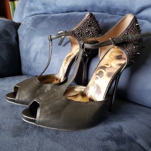 Sam Edelman Black peep toe heels size 9